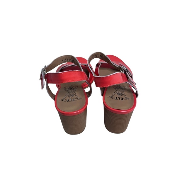 Fly London Moji Ankle Strap Sandals in scarlet leather size 38 - Picture 4 of 7